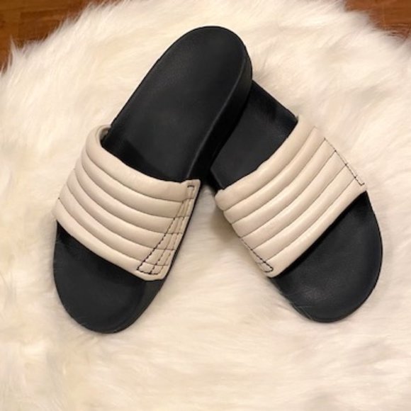 Tory Burch Shoes - TORY Sport Ivory Napa Leather Slide Sandals - Sz 8